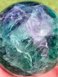 Image 4 of Rainbow Fluorite Crystal sphere #1809