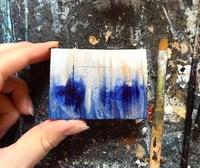 Image 4 of Tiny Silver Sky Telegraph Poles Landscape on wooden block