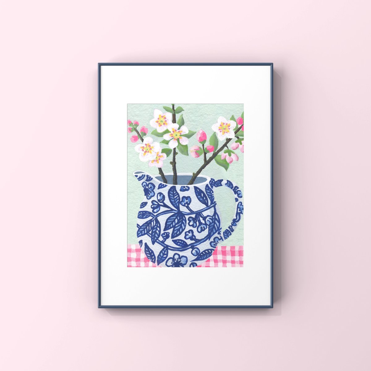 Apple Blossom in Floral Jug Print 