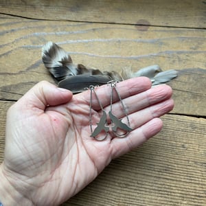 Image of Silver Bird Earrings (teardrop)
