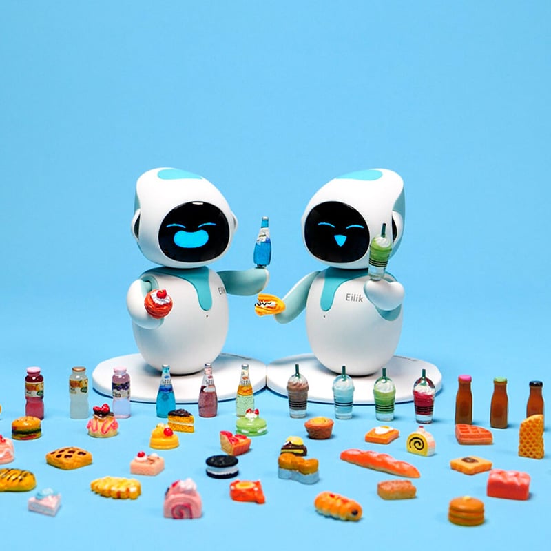 Image of for Eilik Smart Robot Toys, Mini Resin Interaction Toy, Food & Drink 20 Piece Playset (Robot Not Inc