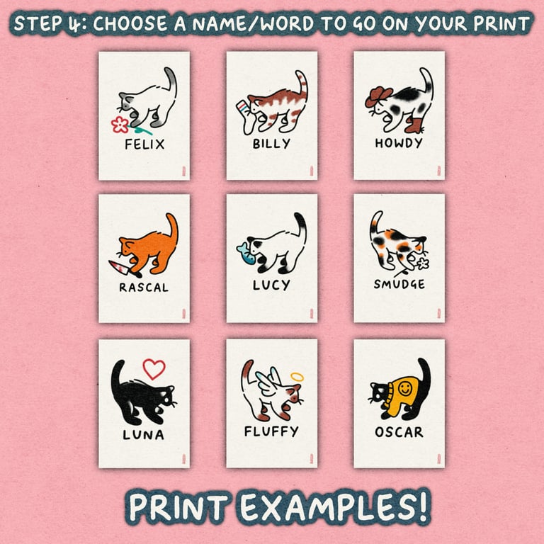 "BUILD YOUR OWN CAT" CUSTOMISABLE A4 PRINT Image 4