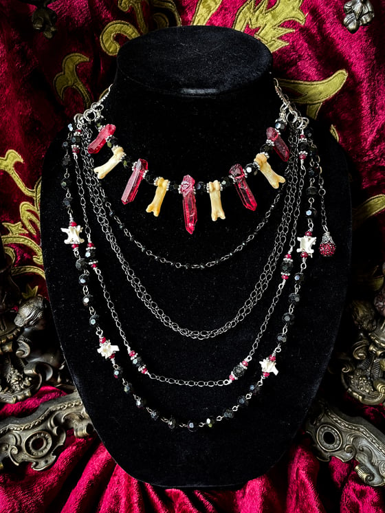 Image of Red Quartz & Ruby - Layered Necklace