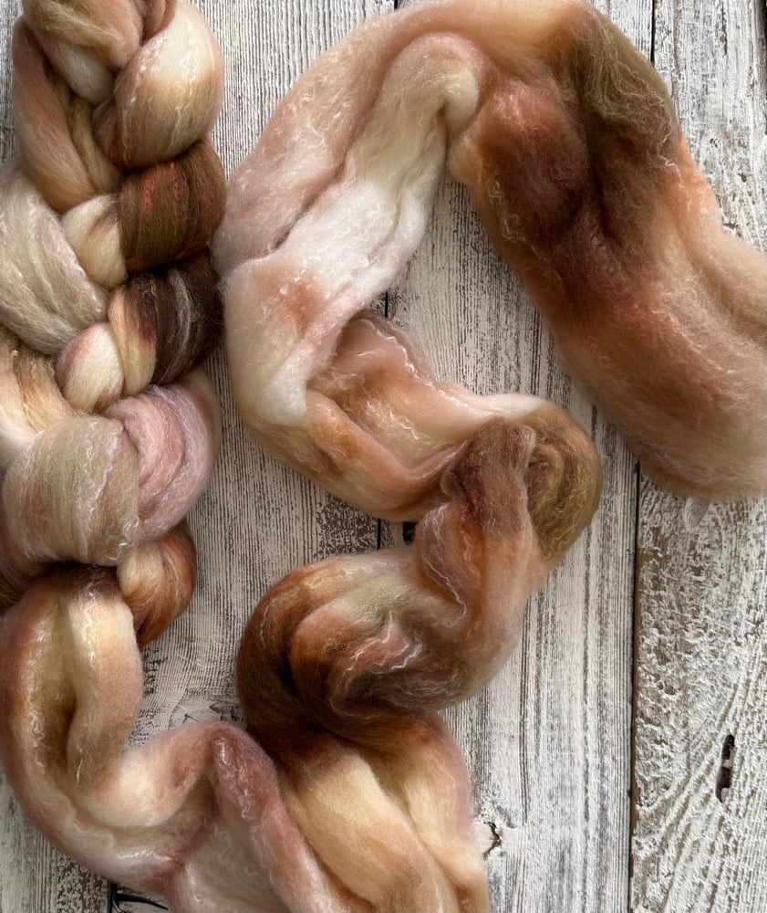 Morning Light, on Big Cozy Sock: 80% USA Targhee, 10% Bamboo, 10% Tussah Silk