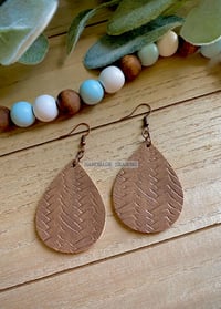 Image 2 of Braided Faux Leather Earrings