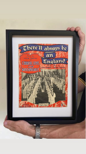 Image of There'll Always Be An England, framed 1939 vintage sheet music