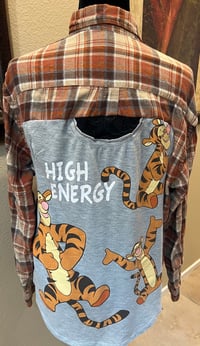 Vintage Brown/Orange/Cream Flannel Shirt Disney Tigger 