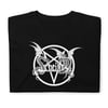 Scheitan - logo (white logo on black t-shirt)