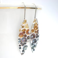 Silver Enamel Earrings, Coral Texture