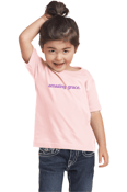 Image of "Amazing Grace" printed on a Pink Toddler Short Sleeve Tee