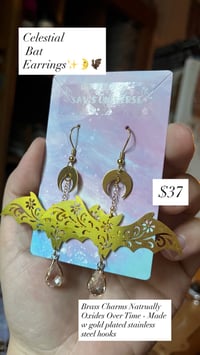 Image 1 of Celestial Bat Earrings 🦇✨
