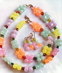 Multicolored bracelet/choker and earrings  set