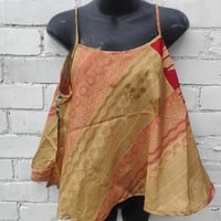 Image 2 of Kimono and cami top Set-red and beige