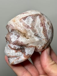 Image 5 of Purple Fluorite & Druzy Quartz Skull Carving #2785