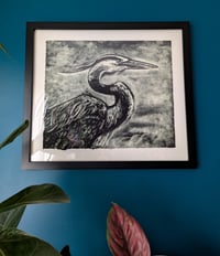Image 2 of Great Blue Heron Framed Monotype