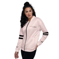 Image 4 of Unisex Bomber Jacket light pink/black