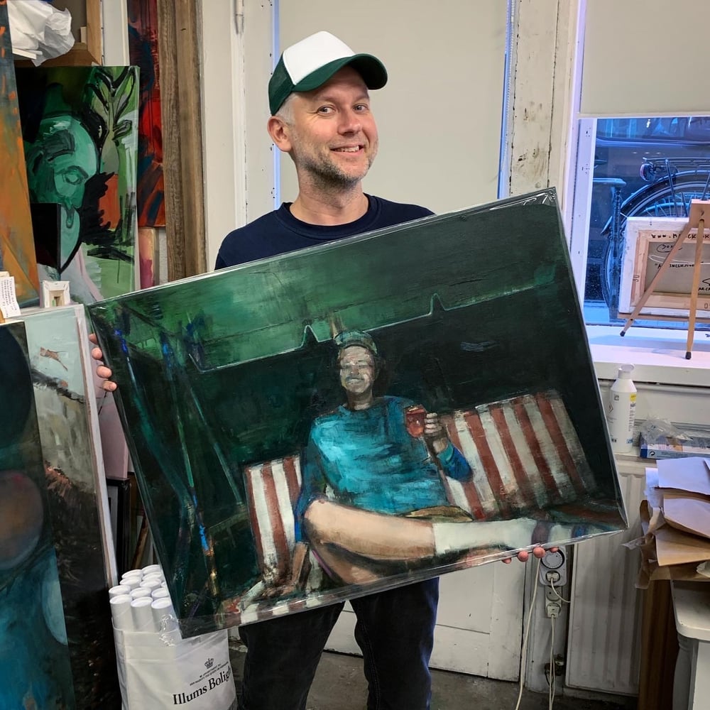 Image of Painting / maleri / "Et øjeblik V" / 60x80 cm