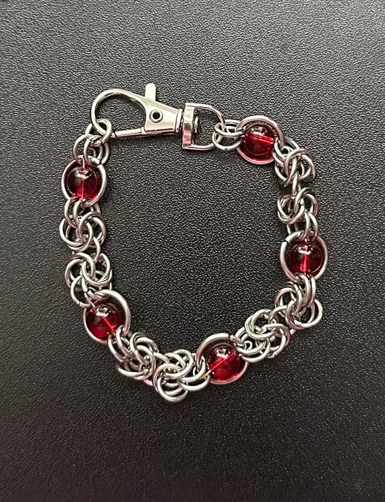 Image of Red Bead Valentine's Day Bracelet