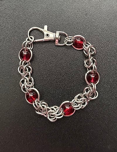 Image of Red Bead Valentine's Day Bracelet