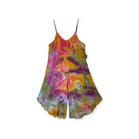Image 1 of L Woven Wide-Leg Jumpsuit with Pockets in Warm Watercolor Ice Dye