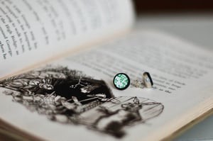 Image of Green Floral Earrings