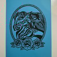 Image 2 of Pharaohs Horses Linocut Prints