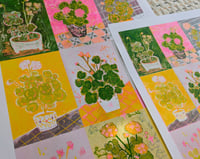 Image 2 of Geranium Pattern - 3 colour Risograph - A4 or A3