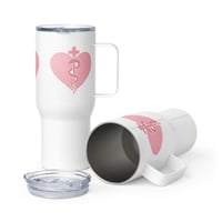 Travel mug with a handle