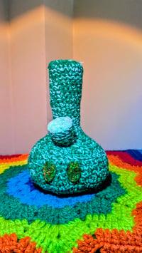 Image 1 of Lucky the Green Crochet Bong Buddy Plush