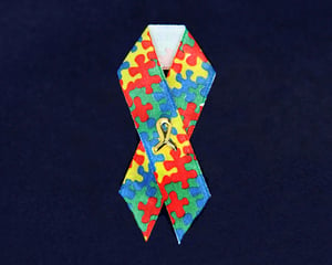 Image of Autism Puzzle Piece - Awareness Ribbon