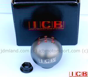 Image of USDM ICB Motorsport 5 Speed Round Gunmetal Weighted Shift Knob - FREE SHIPPING