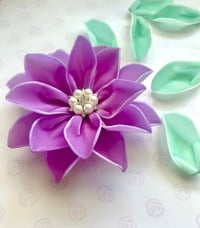 Image 1 of Lilac Velvet Flower Brooch 