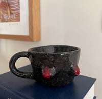Small black flame boobie mug