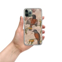 Image 3 of Antique Illustration Robins and Flowers Colorful Sepia Clear Case for iPhone®