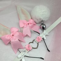 Image 2 of White / pink bunny petplay set 🐾