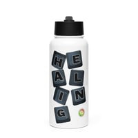 Image 1 of Home/Travel Stainless steel  HEALING MODE water bottle with a straw lid