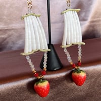 Image 3 of One Tier Strawberry Dentalium Earrings