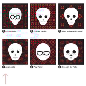 Image of individual prints in red