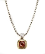Image of Trophy Wife ~ DY inspired "diamond" bordered Cubic Zarconia pendant