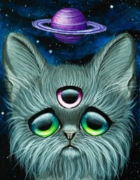 Saturn Third Eye Cat Art Print 