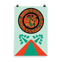 Image 1 of Mayan Calendar, Mayan Temple, Wheel of Time,  Volcano Poster