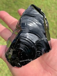 Image 3 of Raw Black Obsidian Chunk #1813