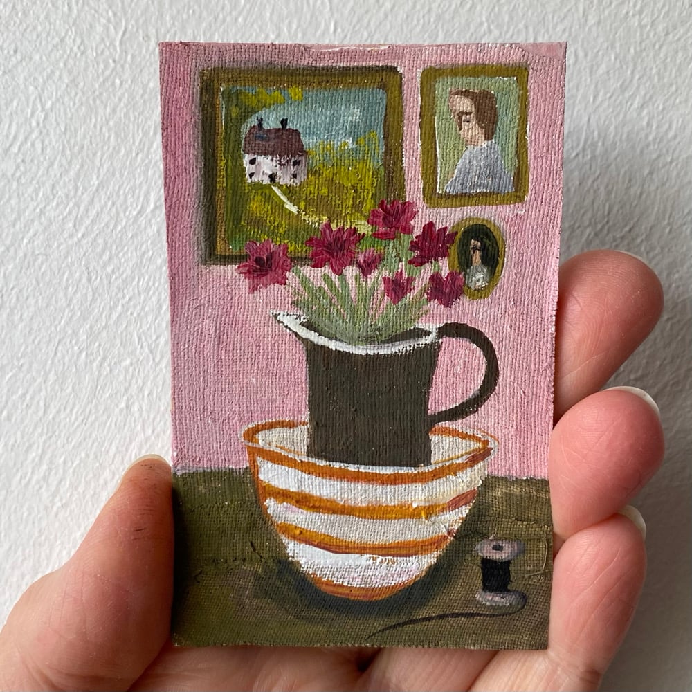 Image of still life in a pink room