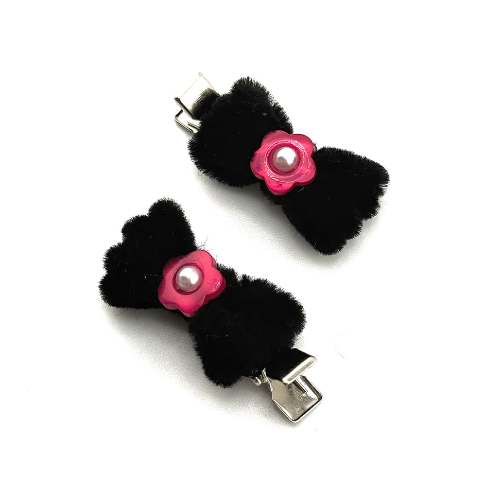 Image of Baby Fuzzy Bow Clips