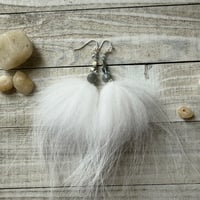 Image 1 of Fox Poofs with faceted Labradorite 