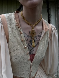 Image 1 of Brass Diamnod Tassel Necklace