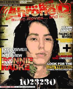 Image of Throne Magazine: November 2009 POSTER w/Ronnie Radke 18x24"