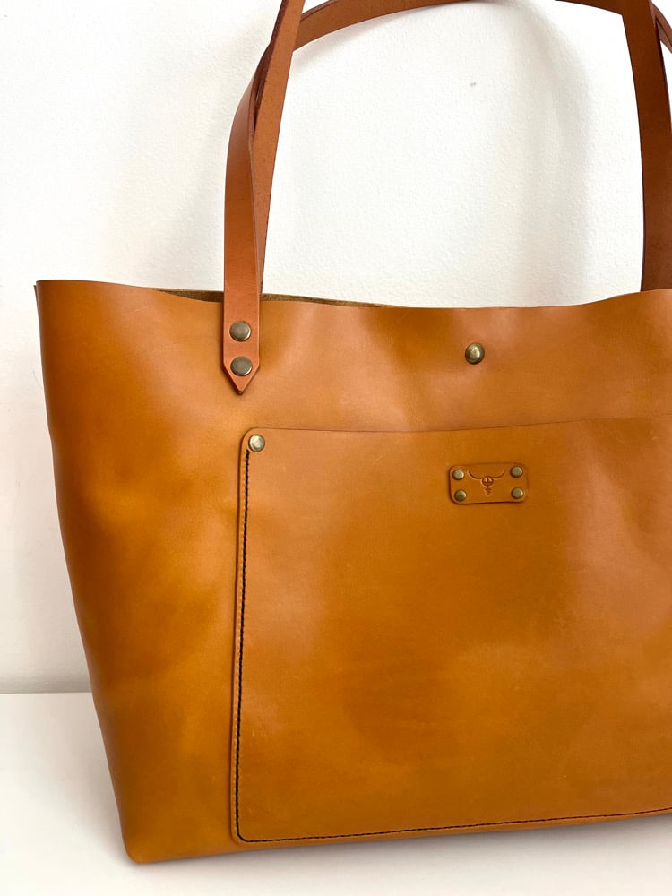 Image of (Reserved for Copeland) Tan Italian Vachetta Carry-All Tote