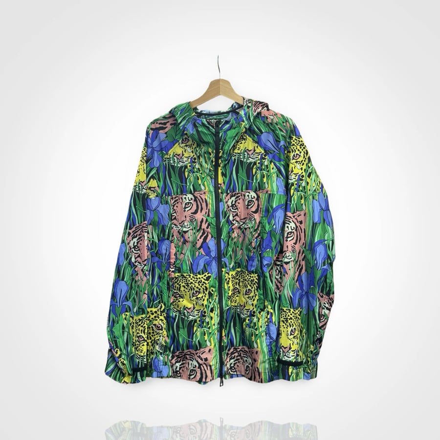 Image of Gucci Feline Jungle Nylon Windbreaker 