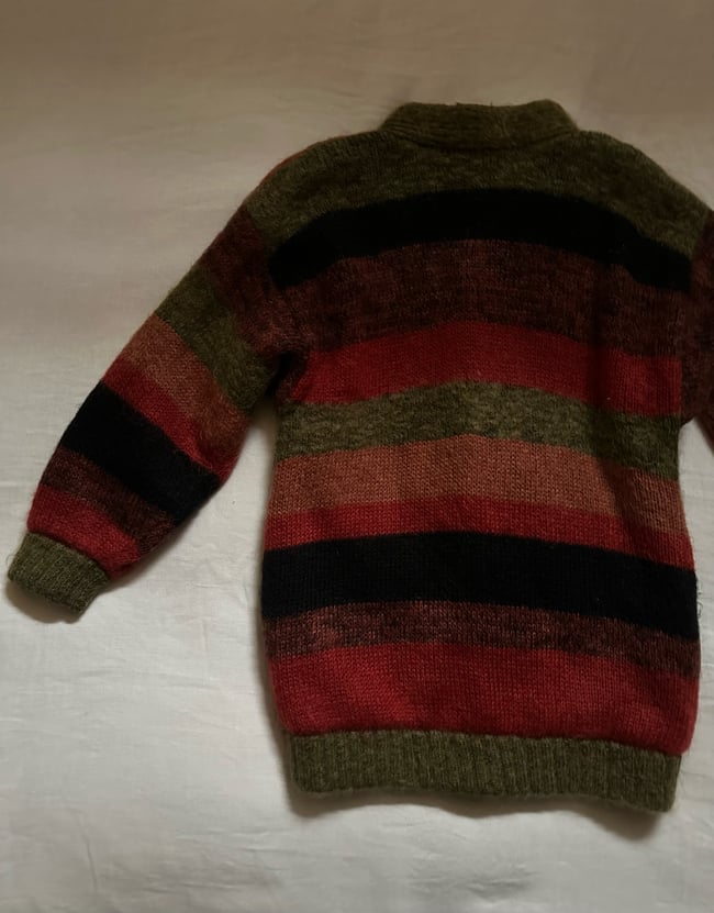 70s mohair art sweater with quilted lining 
